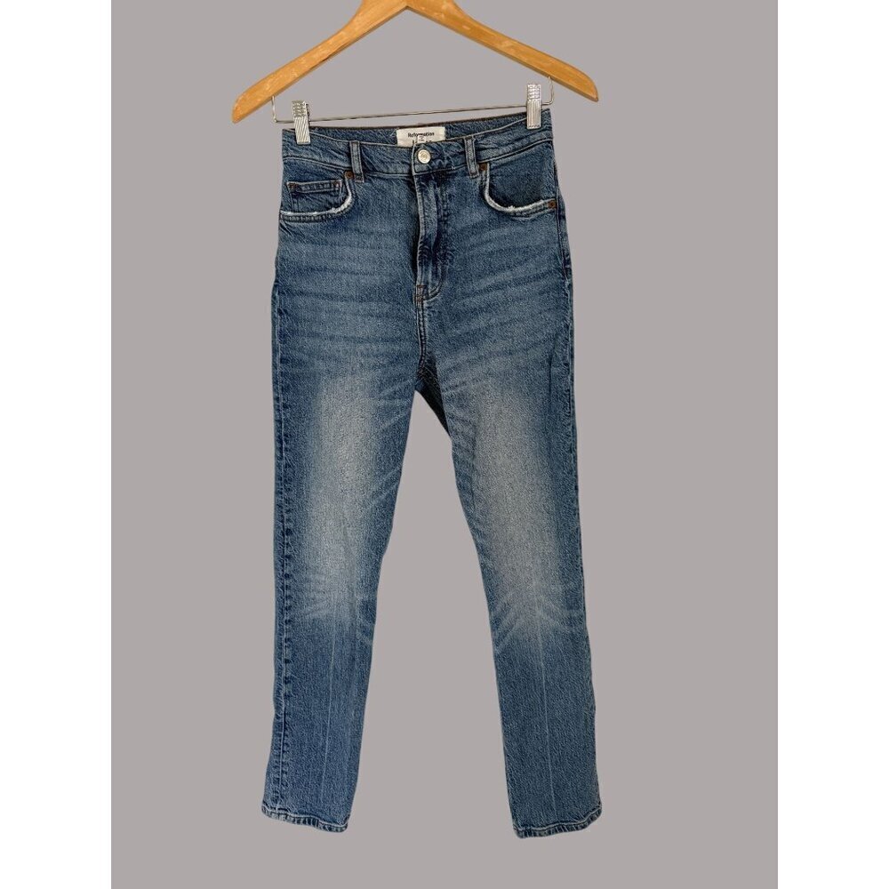 Reformation Ultra High Rise Straight Jeans 27 Made In Turkey Organic Cotton Blen